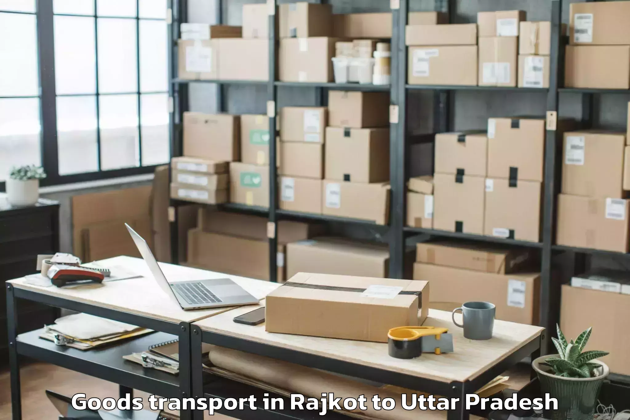 Hassle-Free Rajkot to Chandauli Goods Transport